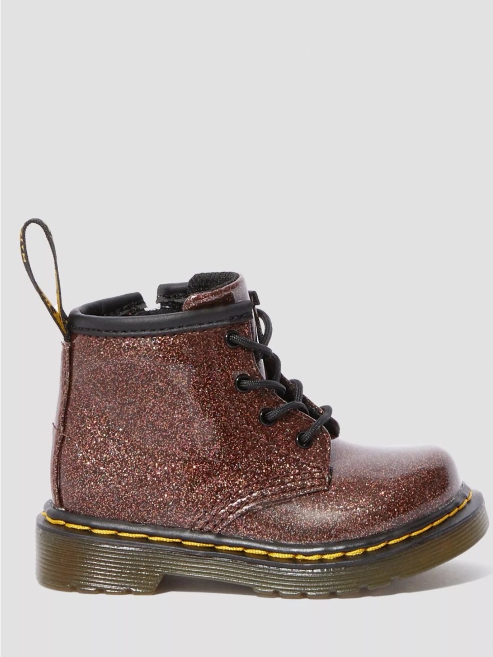 Dr. Martens Toddler Kids Glitter Lace-Up Boots - Burgundy